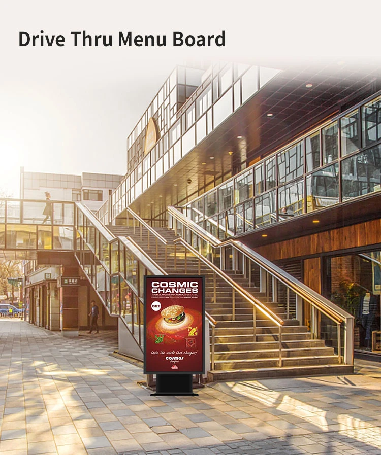 43&quot; 49&quot; 55&quot; 65&quot; Touch Screen Waterproof Outdoor Digital Signage Restaurants Drive Thru Menu Board