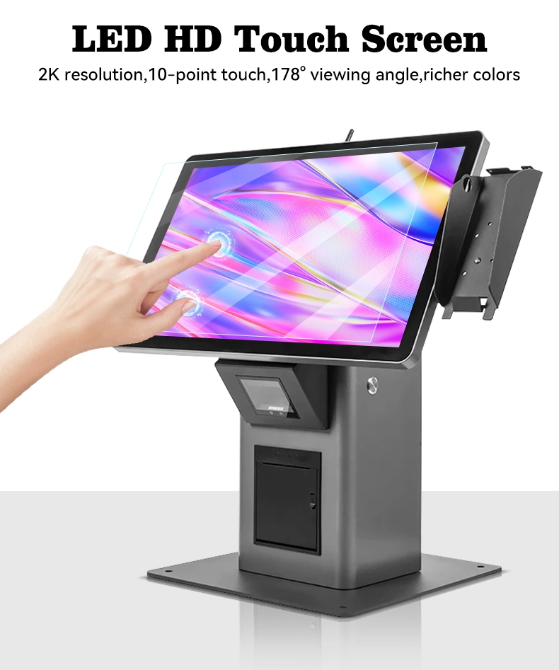 21.5 Inch Full HD LCD Screen Countertop Ordering Machine Food Qsr Quick-Service Restaurant Kiosk Self Checkout Kiosk