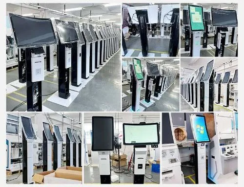 Android Windows Selfservice Control Kiosk with 23.6&quot; Curved Touch Screen for Selfservice Hotel Reception