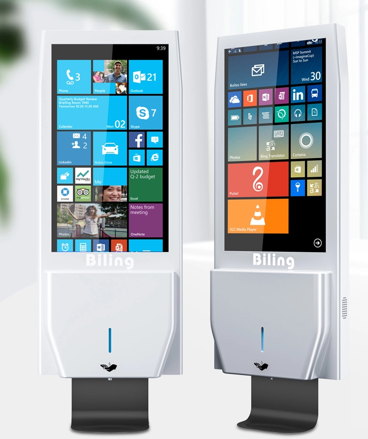 Automatic Hand Sanitizer Dispenser 21.5 Inch Wall Mount LCD Advertising Display Digital Signage Kiosk