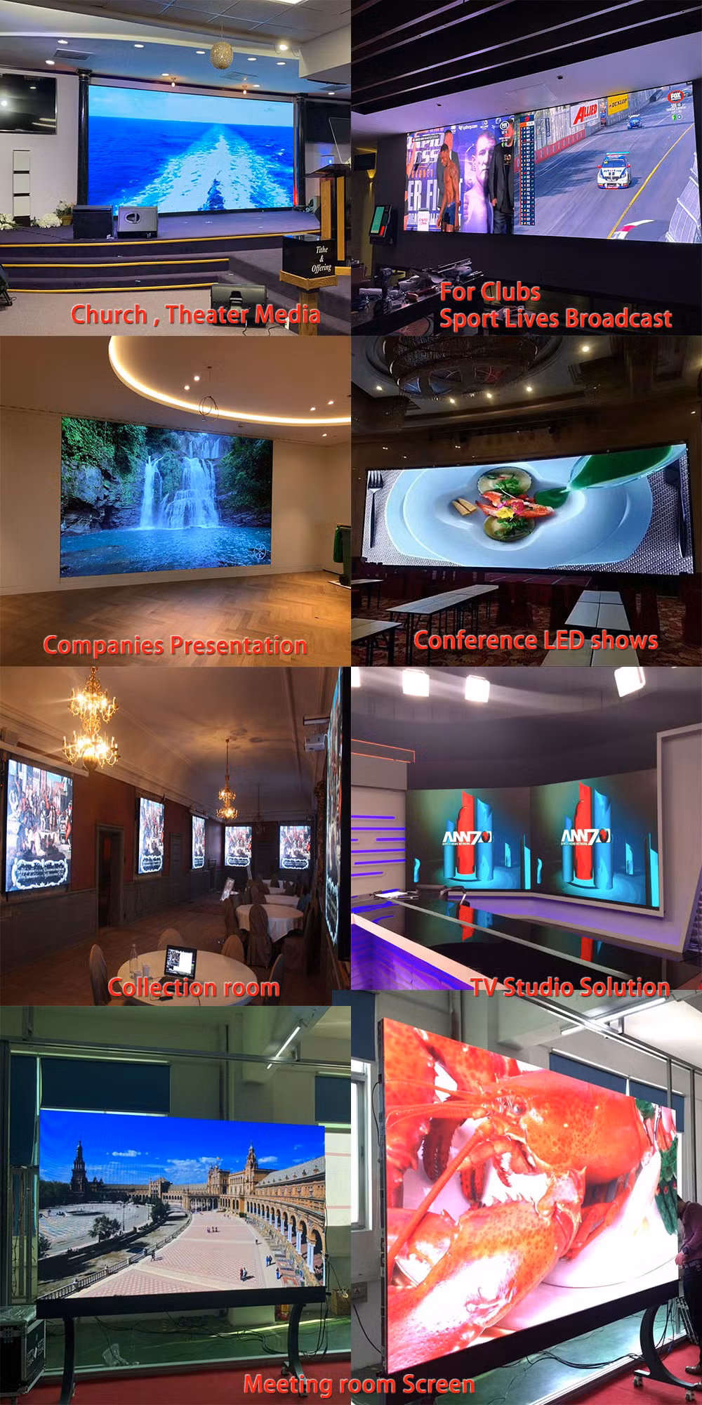 2024 Latest Indoor Outdoor LED Displays Boards Screen for Supermarket Shelf Gas Station Price Board TV Mobile Video Background Wall Advertising Billboard