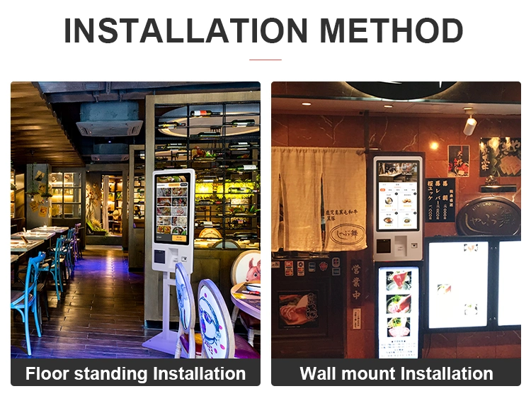 Qr Code Scan 23.6 27 32 Inch Touch Screen POS System Restaurant Food Self Ordering Kiosk Machine for Sale