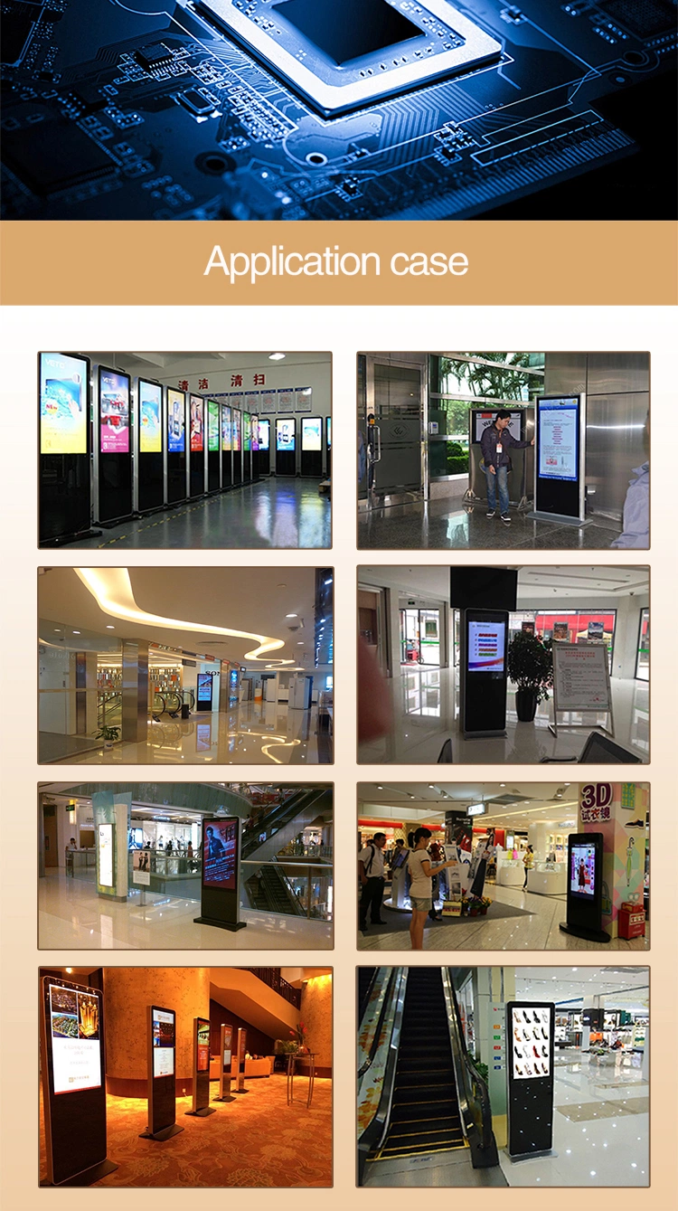 32 43 55 65 Inch Android Touch Screen Advertising Display Floor Standing Advertising Kiosk for Subway/Supermarket