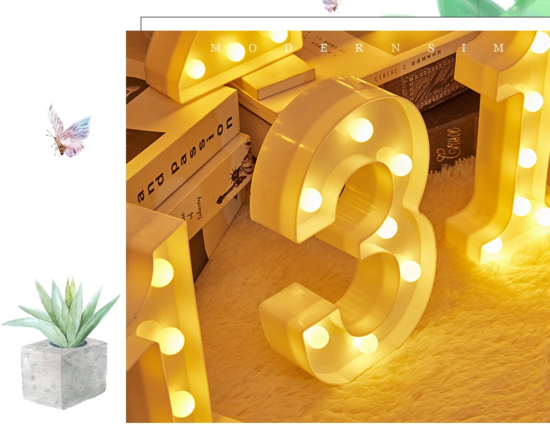 3D LED Night Lamp 26 Letter 0-9 Digital Marquee Sign Alphabet Light Wall Hanging Indoor LED Night Light