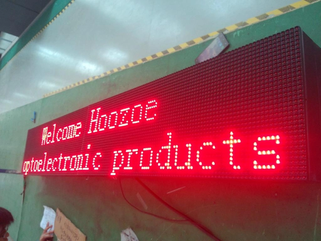 TF Control Card 1600mm*480mm DIP P10 Single Color Outdoor LED Display Sign R/G/B/W/Y Customized