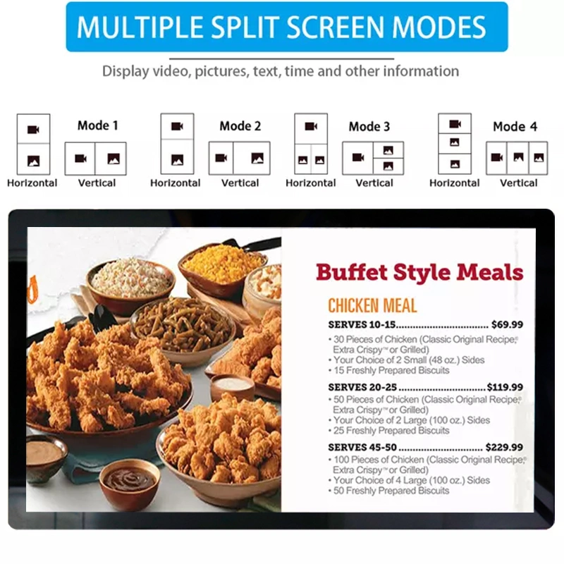 Wall-Mounted LCD Digital Signage Match Wall Hang Advertising Screen Menu Board