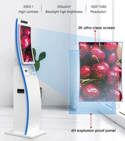 Floor Standing Touch Screen Computer Self-Service Ordering Payment Kiosk 23.6-Inch