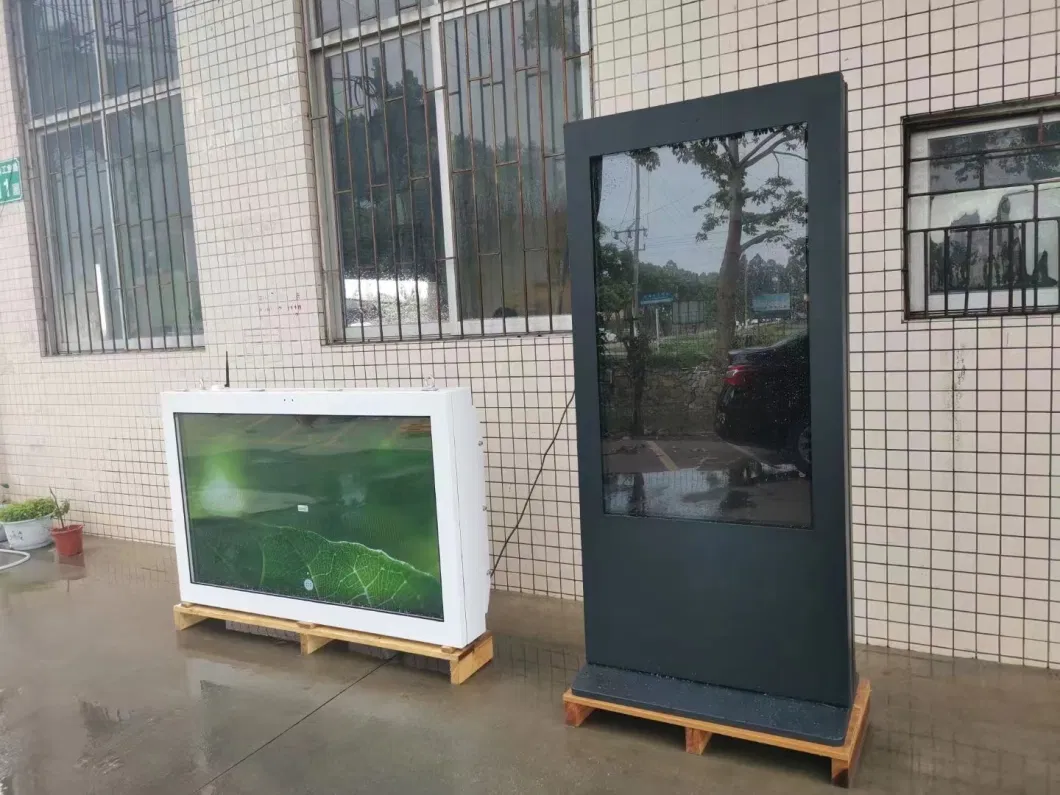 OEM 32 43 Inch Capacitive Touch Kiosk Totem Double Side Solar Outdoor Monitor Ad Screen and LCD Display Outdoor Digital Signage