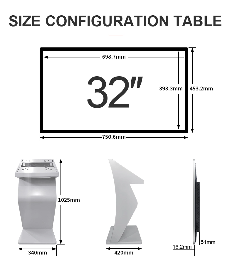 K-Stand 21.5 32 43 50 55 Inch Digital Info Kiosks Interactive Touch Screen Kiosk Advertising Display Terminal