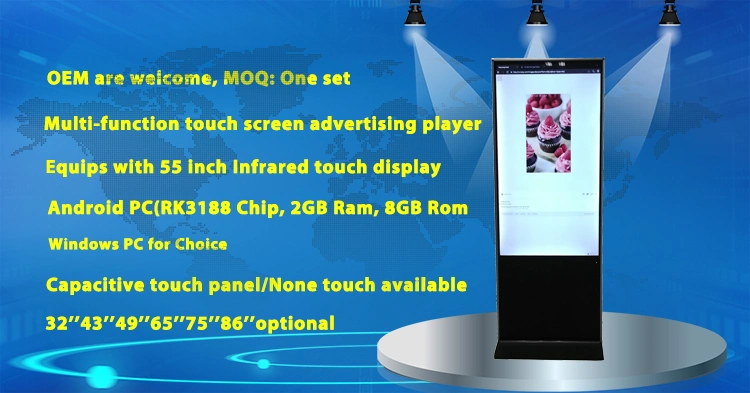 55-Inch Vertical Dual-Screen Touch All-in-One Machine Dual-Screen Advertising Kiosk Machine