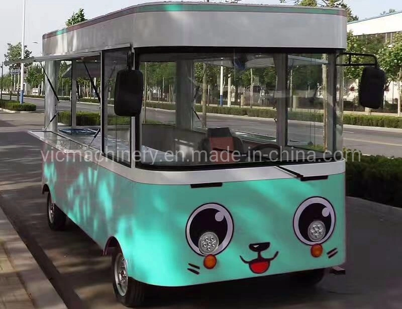 four wheels Electric mobile fast food kiosk