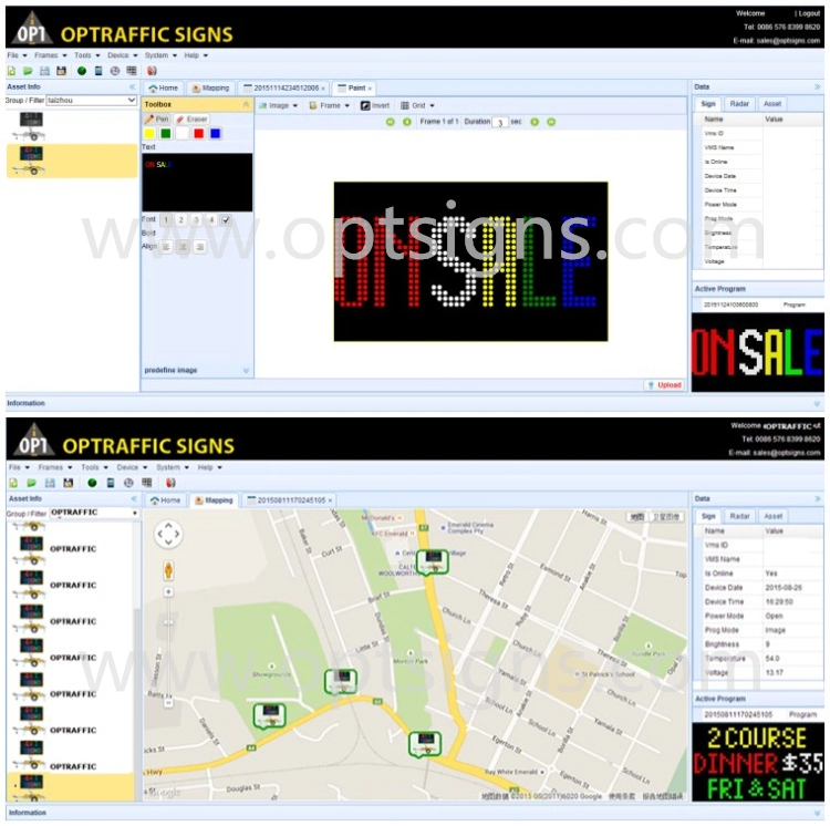 Outdoor VMS Boards LED Display, Solar Powered Traffic Variable Message Sign