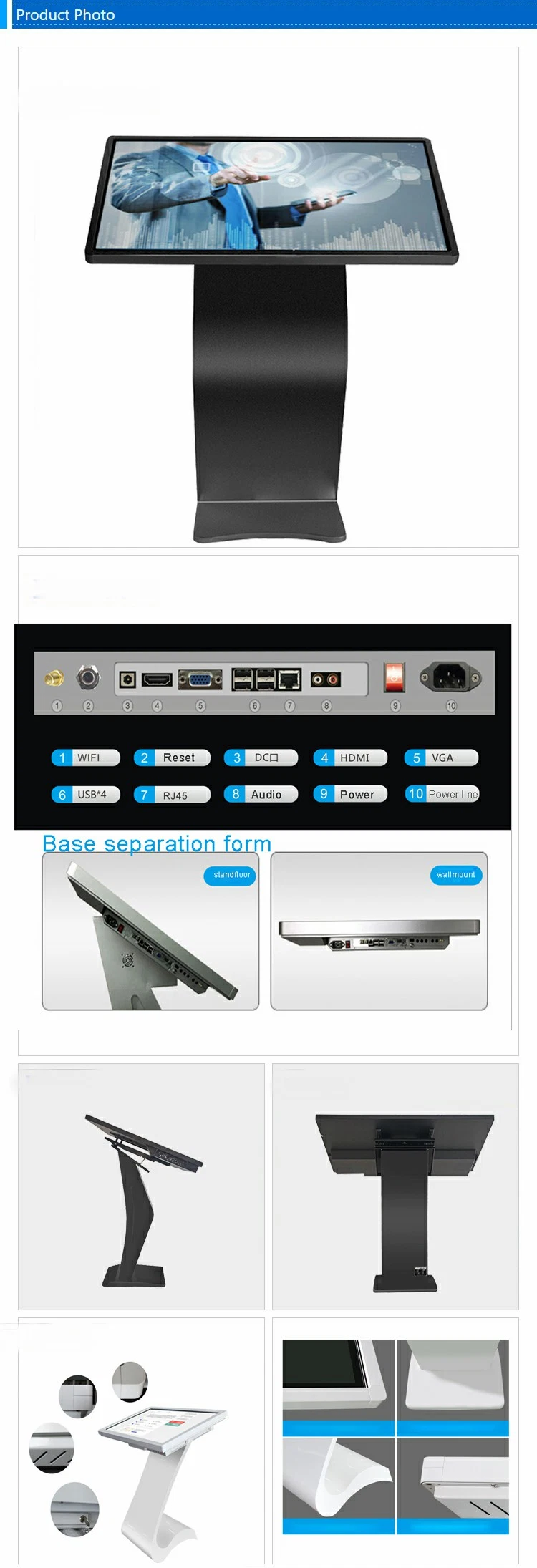 Smart Query Information HD LCD Exhibition Hall Touch Screen Kiosk