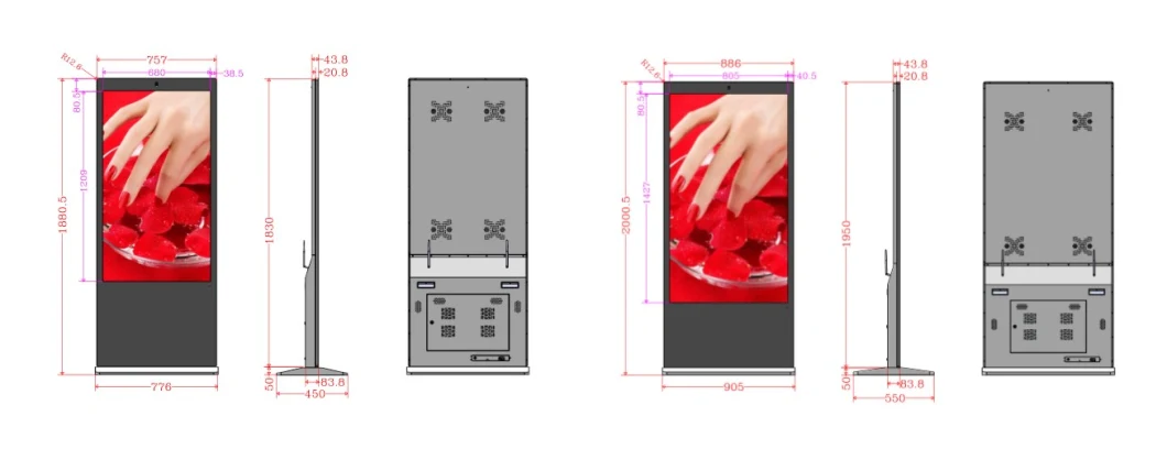 43 55 Inch LCD Monitor Digital TV Signage Android Media Player Touch Screen Display Wayfinding Kiosk