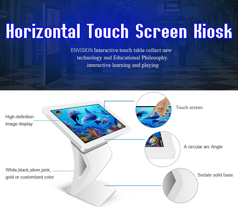 Table Standing LCD Advertising Touch Screen/Kiosk Horizontal Digital Advertising Machine for Supermarket