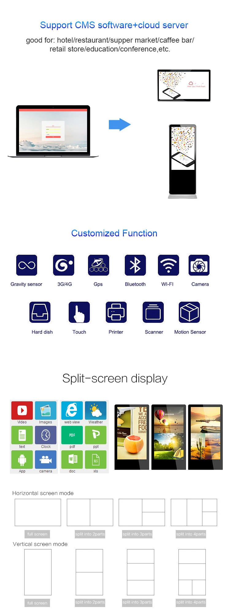 LCD Screen 43 LCD Displays Interactive Touch Kiosk