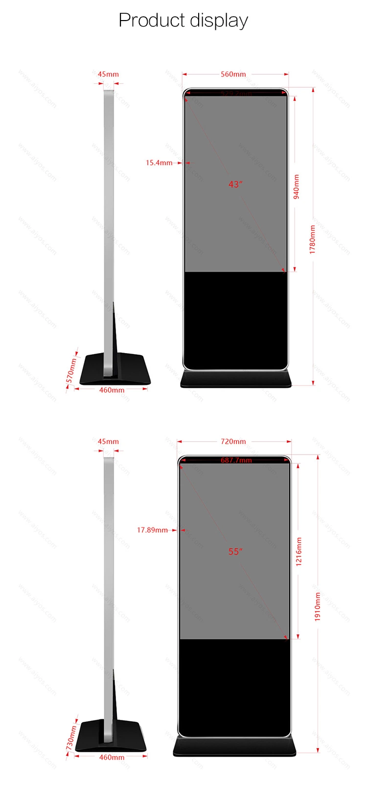 LCD Screen 43 LCD Displays Interactive Touch Kiosk