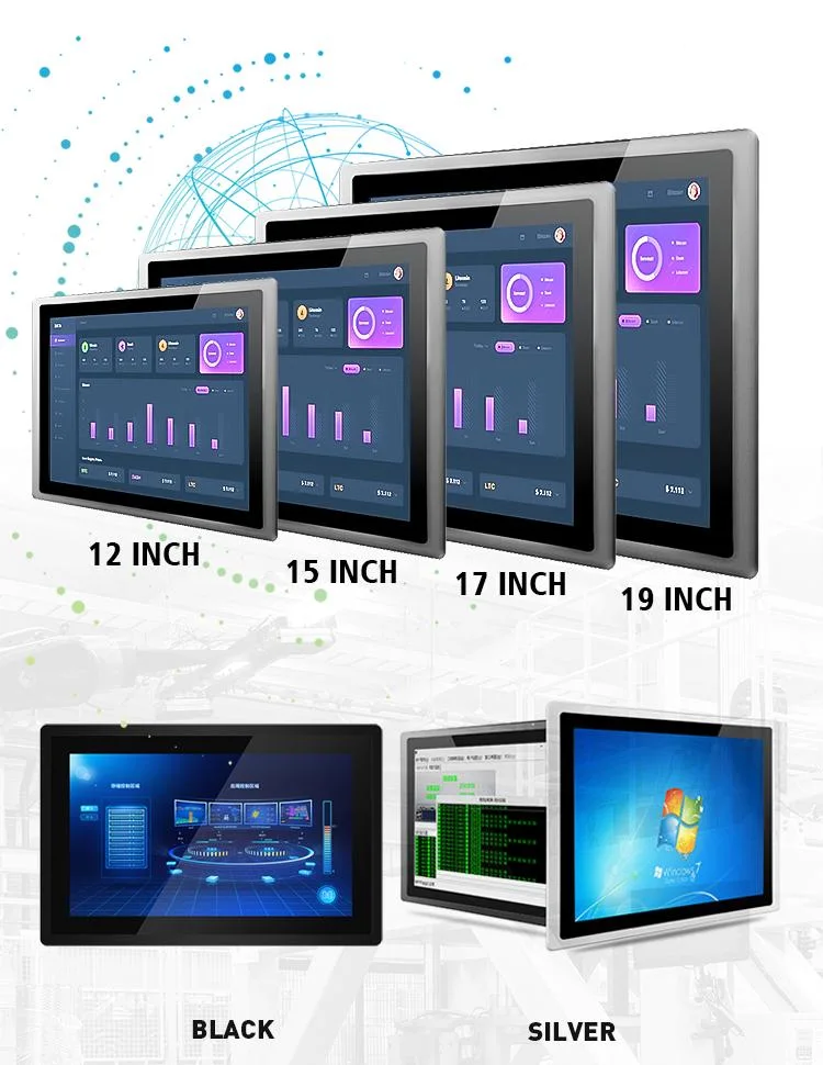 21.5 Inch Full HD Industrial Computer Panel PC Aluminum I3 I5 Capacitive Touch Screen Kiosk with RS232 Embedded Wall Mount