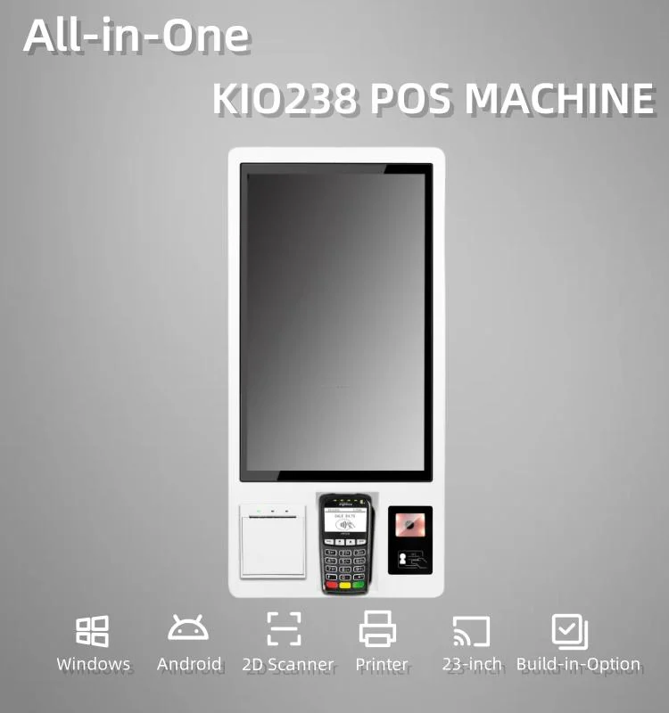 23.8/32 Inch Interactive POS System Ordering Kiosk Automatic Touch Screen Machine Self Service Payment Kiosk for Restaurant