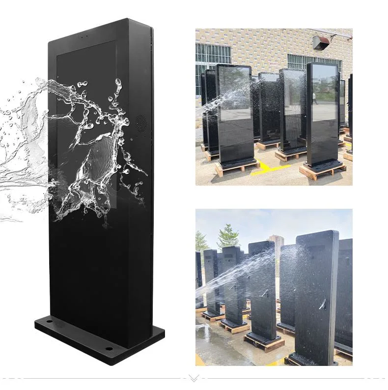 Loop Video Media Player 55 Inch Floor Standing Vertical 1500nits LCD Display Module Digital Signage Outdoor