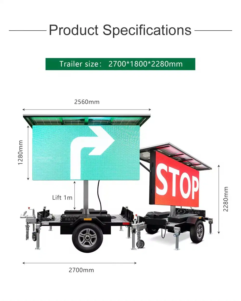 Outdoor LED Trailer Screen Display P8 P10 P6.6 Mobile Solar Trailer LED Signs LED Board Display LED Display Signage