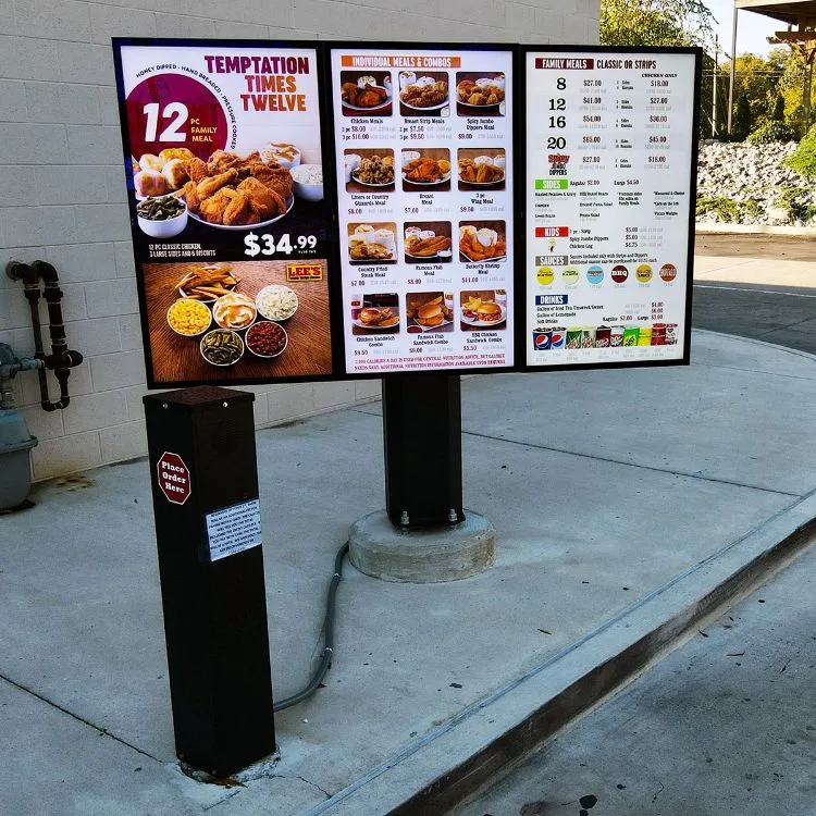 Drivethru 65 Inch Outdoor LED Message Smart Digital LCD Display Menu Sign Board