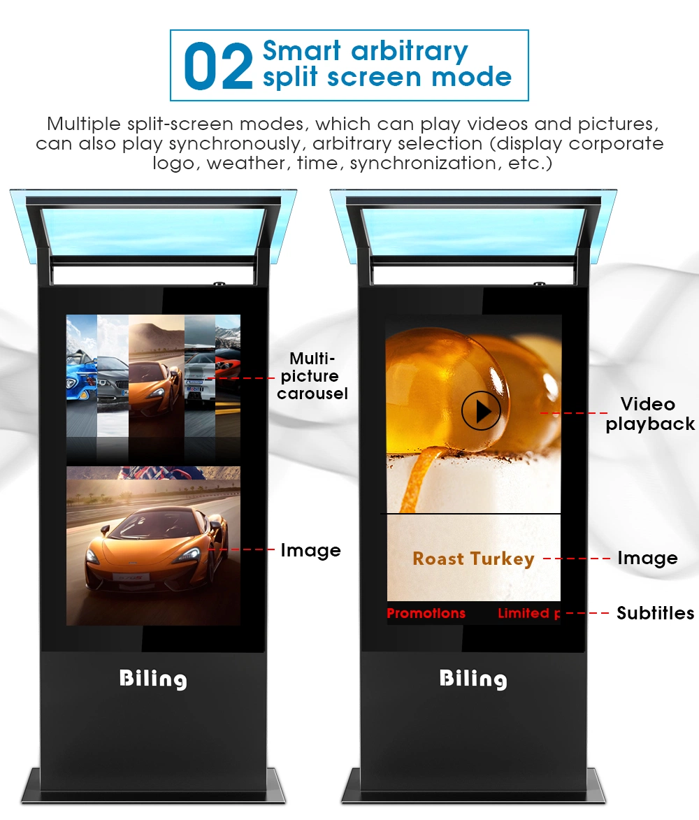 Commercial Latest LCD Digital Signage Display Outdoor Touch Screen Multi-Point Kiosk Monitor