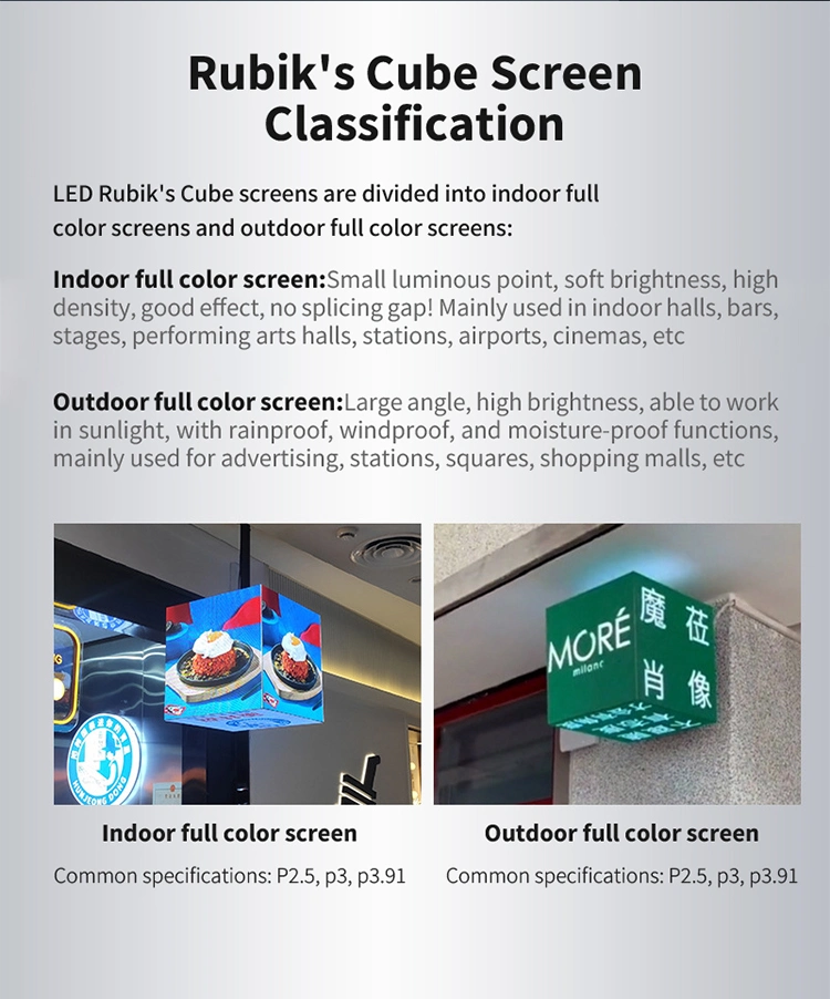 LED Cube Display P2.5 P3 P3.91 P4 WiFi 4G Digital Signage and Displays Advertising Indoor Outdoor Cube LED Screen