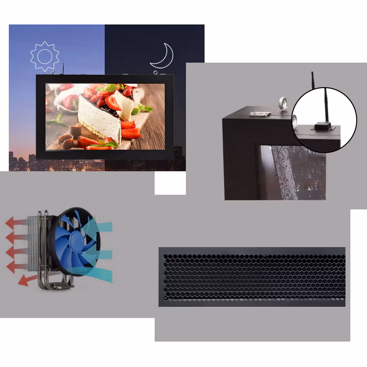 49 55 Inch IP65 Waterproof Outdoor LCD Advertising Display Wall Digital Signage