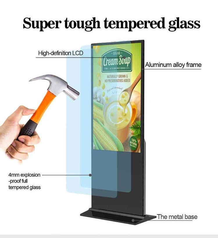 Screen Floor Standing Kiosk Commercial IR Indoor Digital Signage and Display Advertising LCD Touch Screen Outdoor 49 55 65 Inch