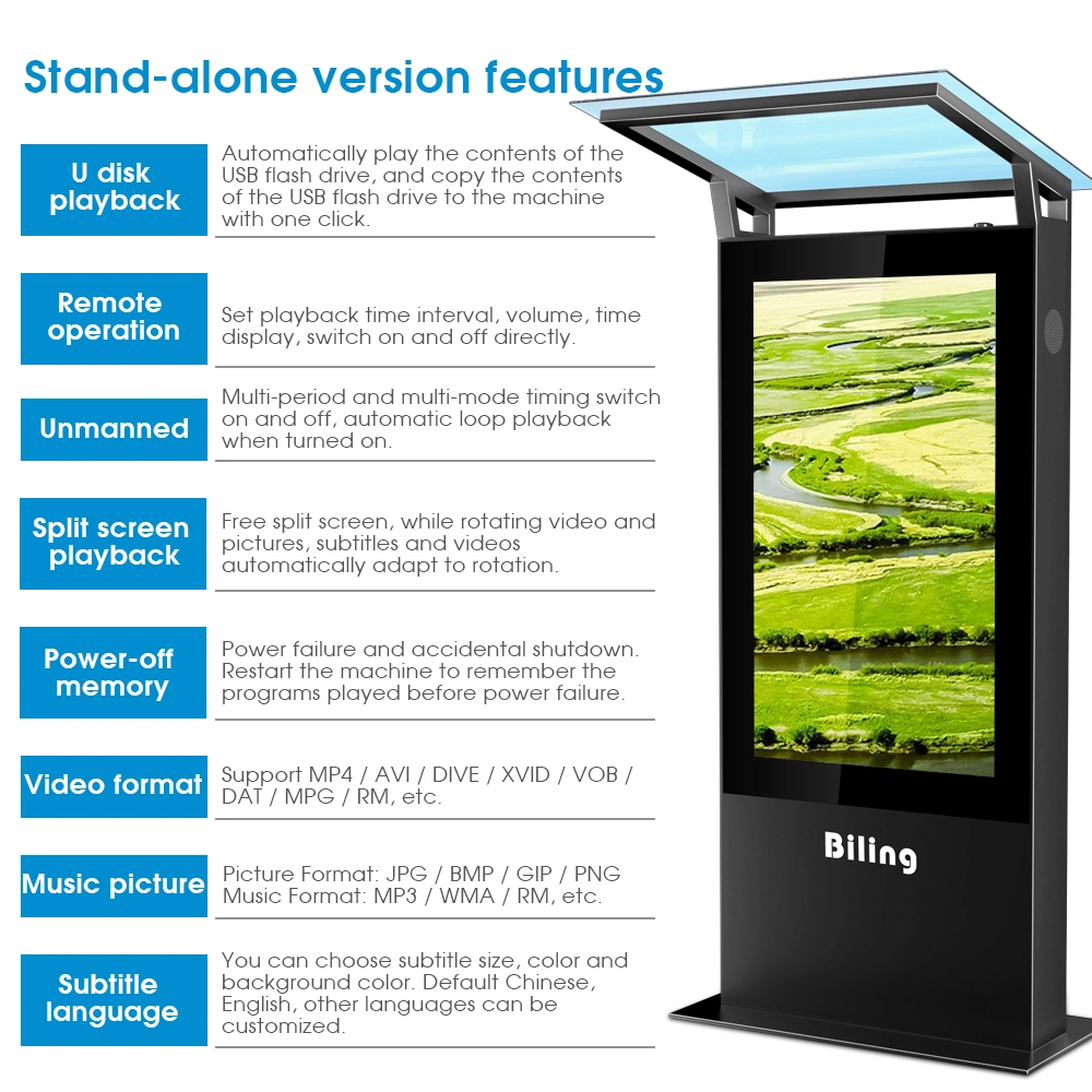 Commercial Latest LCD Digital Signage Display Outdoor Touch Screen Multi-Point Kiosk Monitor