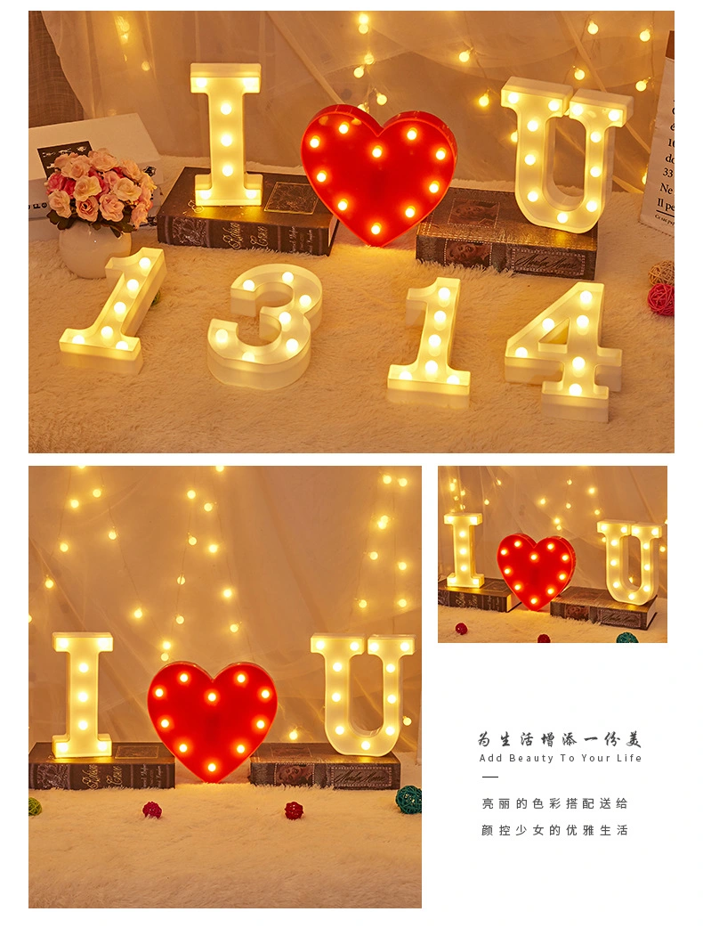 3D LED Night Lamp 26 Letter 0-9 Digital Marquee Sign Alphabet Light Wall Hanging Indoor LED Night Light