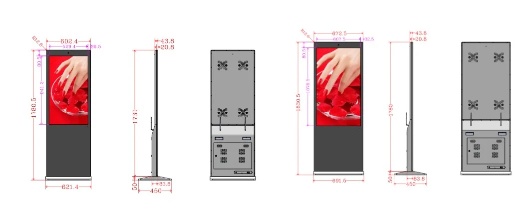 43 55 Inch LCD Monitor Digital TV Signage Android Media Player Touch Screen Display Wayfinding Kiosk