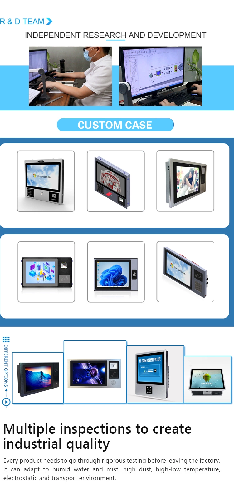 15.6 Inch 1920*1080 10 Points Capacitive Touch Screen Panel PC Embedded Computer Wall Mounted All in One for Kiosk