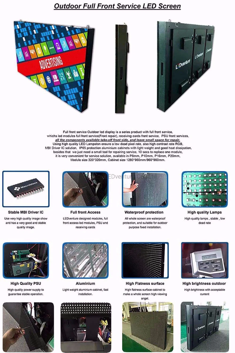 Outdoor P4 Single Color LED Pixel Digital Advertising Board Transport Screen