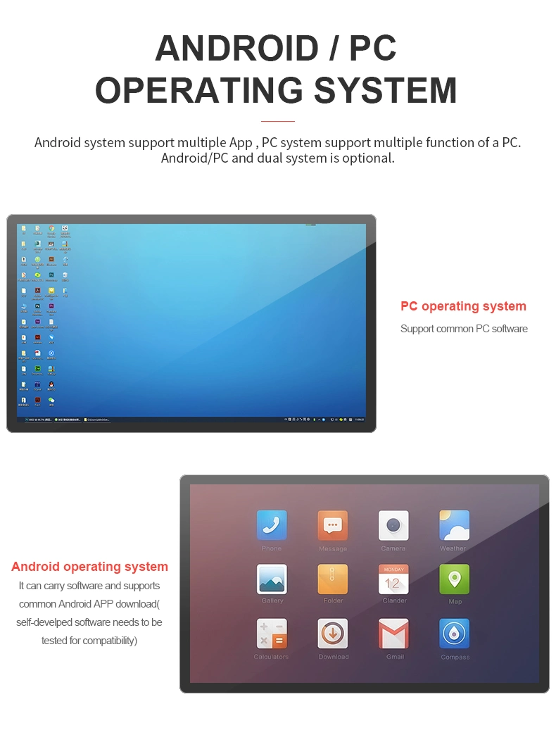 Support Android Windows OS 32 Inch Infrared / Capacitive Touch Screen Freestanding Public Interactive Information Kiosk