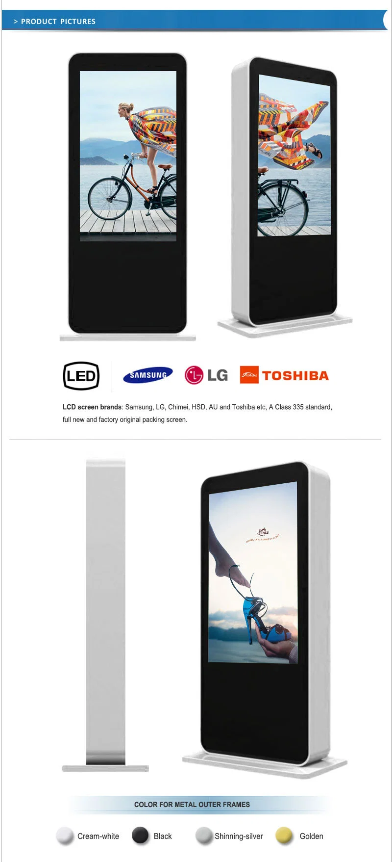 55inch Double Side Outdoor LCD Touch Kiosk