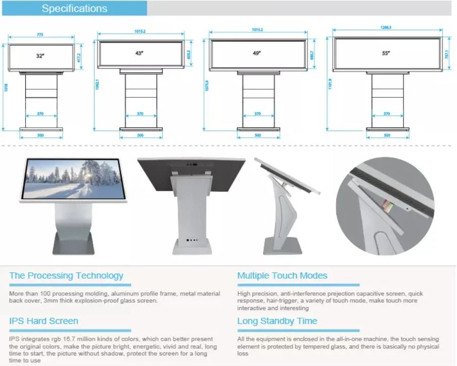 43inch Wayfinding 10points IR Touch Screen Advertising Kiosk