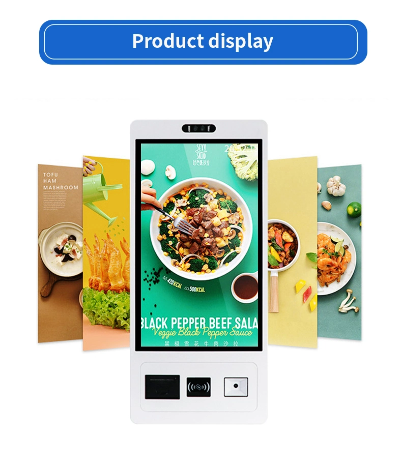 15.6inch USB Self Service Ordering Android Touch Screen Kiosk for Restaurant with RFID/ Qr Code/ Camera