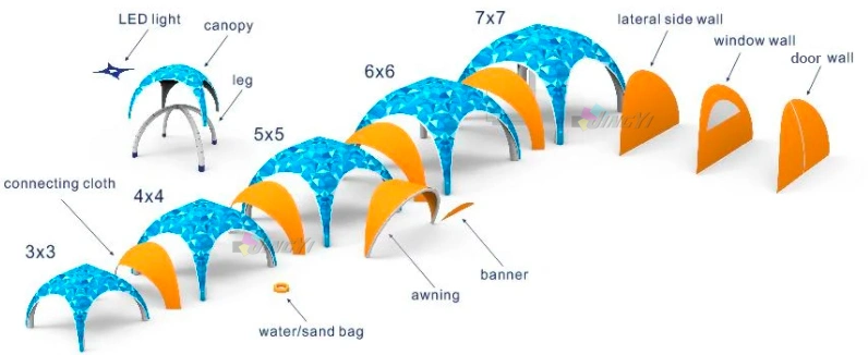 Custom Digital Advertising Print Canopy Marquee Gazebo Inflatable Trade Show Outdoor Event Sport Air Sky Dome Tent