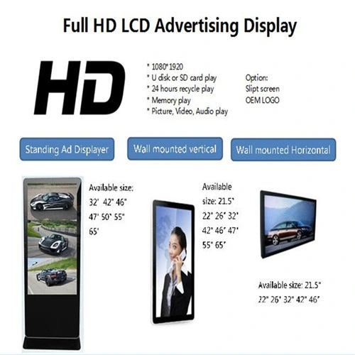 Advertising LCD Display Floor Standing 21.5 Inch Touch Screen Kiosk