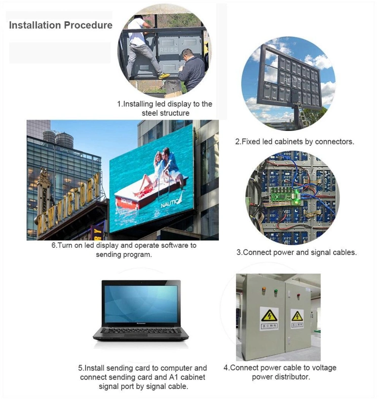 Outdoor Billboard Steel Structure Digital Advertising P8 LED Screen for Sale