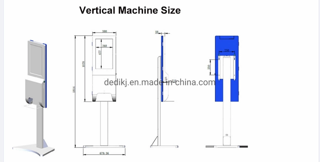 Android 8.1 21.5inch Automatic Hand Sanitizer Stations Kiosk Touch Screen LCD Display Digital Signage