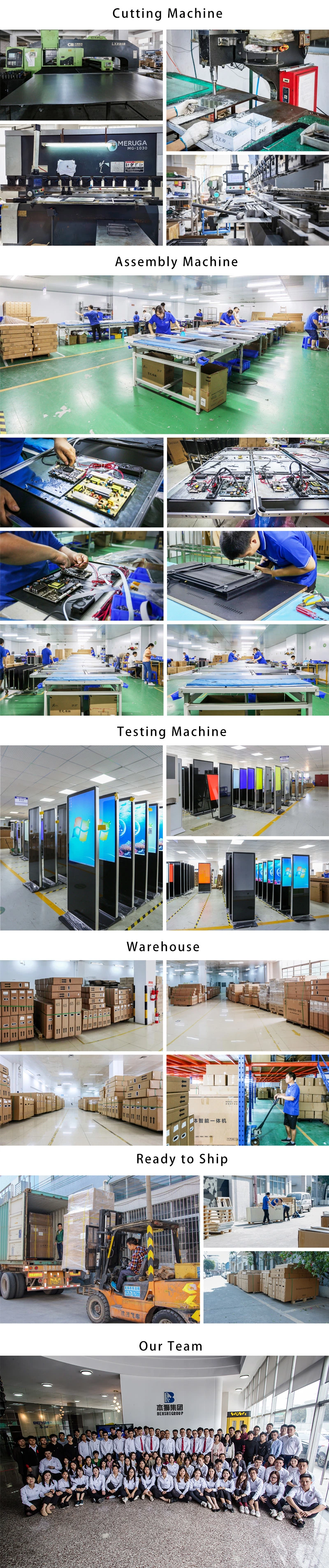 Professional 32 43 50 55 Inch Full HD Floor Standing 4K Interactive LCD Digital Touch Screen Mall Information Kiosk