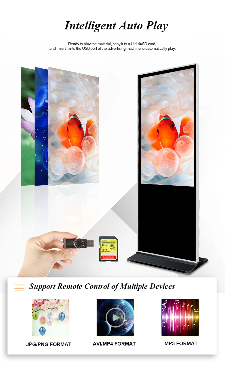 43 Inch Floor Standing Indoor All-in-One Kiosk Smart Split-Screen Advertising Machine Digital Signage for Shopping Mall