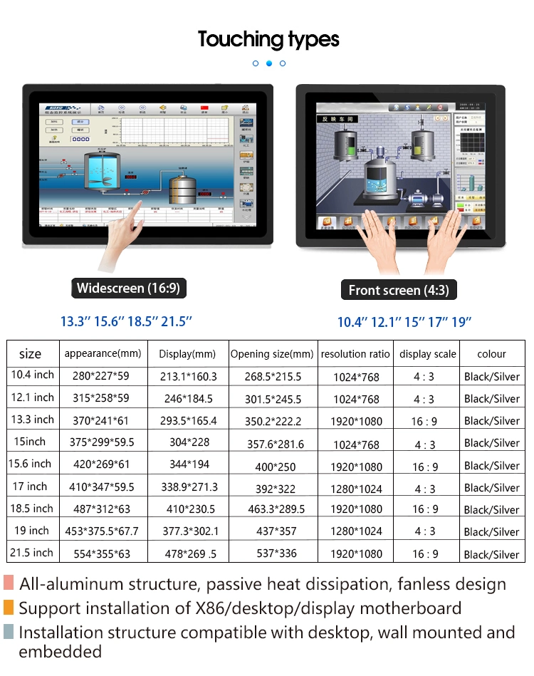 17 Inch Desktop Pure Flat Industrial Touch Screen