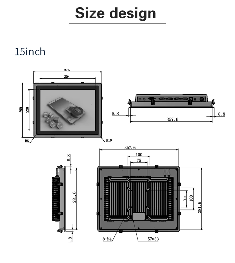 17 Inch Desktop Pure Flat Industrial Touch Screen