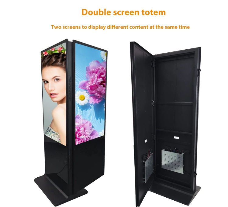 Netoptouch 43 49 55 Inch Floor Standing Display Double-Sided Touch Screen Kiosk Totem