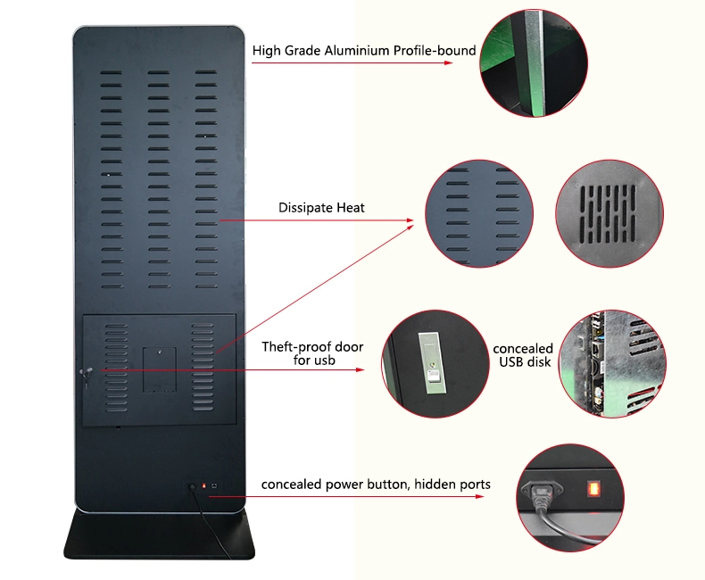 OEM ODM Advertising Screen Advertising Player 47 Inch Vertical Kiosk LED / LCD Digital Signage Touch Screen Kiosk Advertising Display