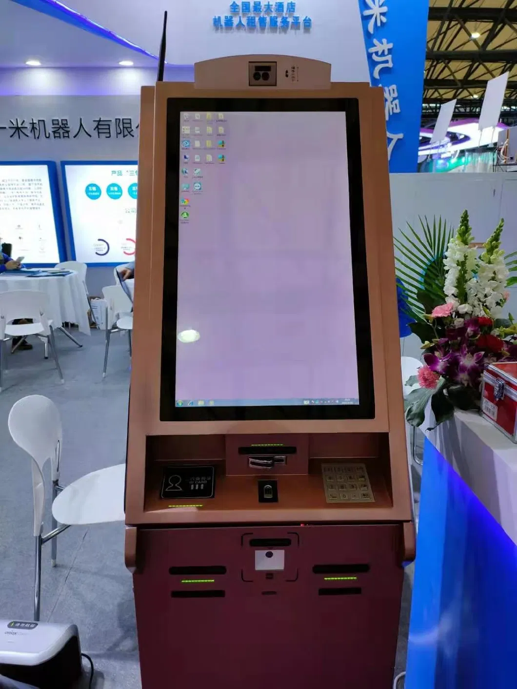 Digital Signage Hotel Kiosk with Check in Receptionist Function